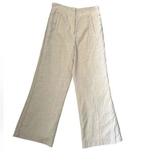 Jason Wu Linen Blend Braided High Waist Wide Pants Gray Size 2  NWOT